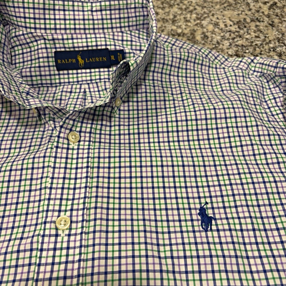 Polo Ralph Lauren Mens XL Long Sleeve Button Down Shirt Multi Color Plaid  Pony